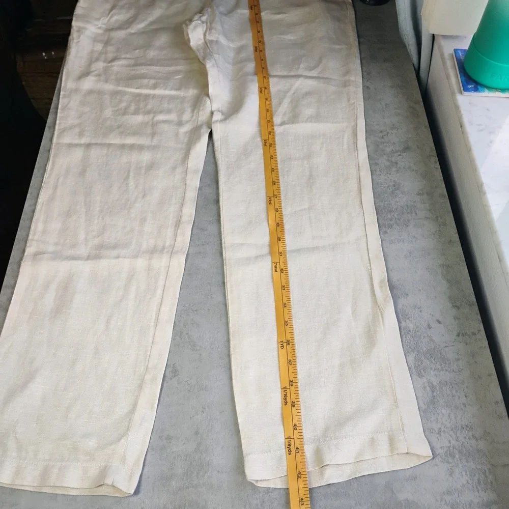 Club Room Luxury Linen Pants Men's 34x32 Beige 100% Linen Beach Wedding Coastal